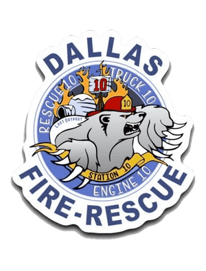 Dallas Fire Station 10 Small Decal (roughly 2.75" x 3") 3" Station 10 Polar Bear Logo
