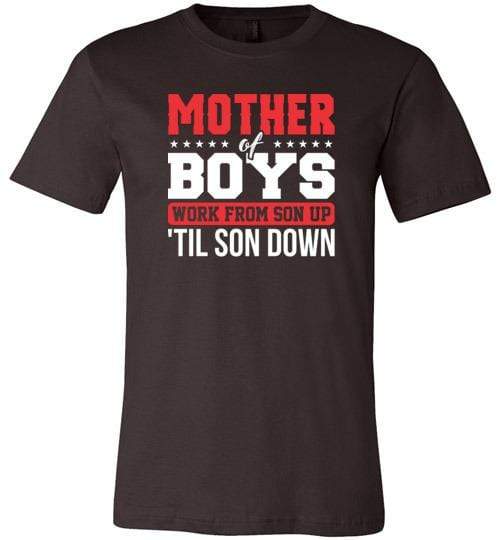 Mother of Boys Shirt for Women - Short-Sleeve (Adult) Brown / S