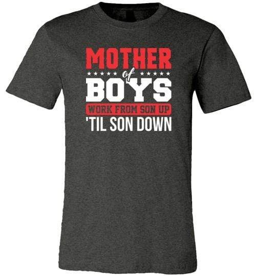 Mother of Boys Shirt for Women - Short-Sleeve (Adult) Dark Grey Heather / S
