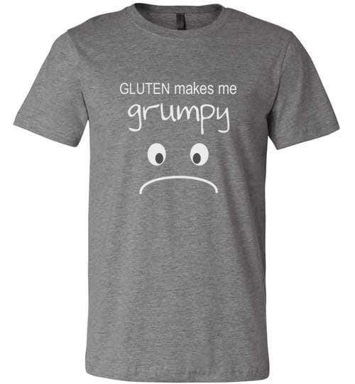 Gluten Makes Me Grumpy Short-Sleeve Shirt (Adult & Youth) Deep Heather / XS