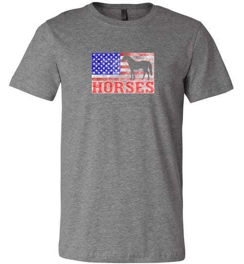 American Horses Shirt ~ Short-Sleeve Shirt (Adult & Youth) Deep Heather / XS