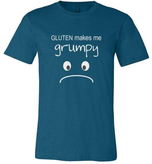 Gluten Makes Me Grumpy Short-Sleeve Shirt (Adult & Youth) Deep Teal / XS