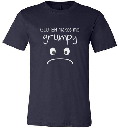 Gluten Makes Me Grumpy Short-Sleeve Shirt (Adult & Youth) Navy / XS