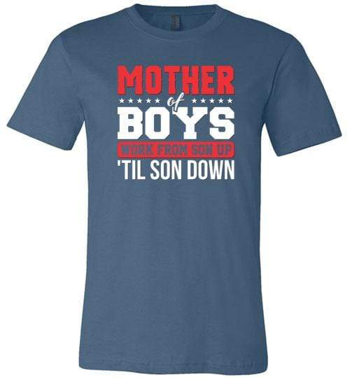 Mother of Boys Shirt for Women - Short-Sleeve (Adult) Steel Blue / S