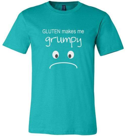 Gluten Makes Me Grumpy Short-Sleeve Shirt (Adult & Youth) Teal / XS