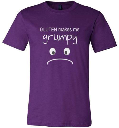 Gluten Makes Me Grumpy Short-Sleeve Shirt (Adult & Youth) Team Purple / XS