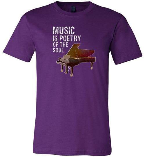 Music is Poetry Piano Shirt ~ Short-Sleeve Shirt for Youth & Adult Team Purple / XS