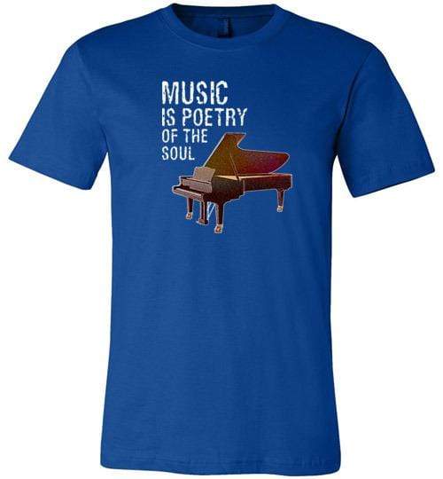 Music is Poetry Piano Shirt ~ Short-Sleeve Shirt for Youth & Adult True Royal / XS