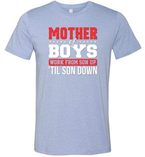 Mother of Boys Shirt for Women - Short-Sleeve (Adult) Heather Blue / S