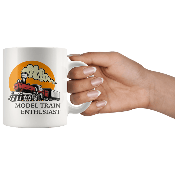 Model Train Enthusiast Vintage Railway Gift Mug ~ 11oz. 11oz Wht
