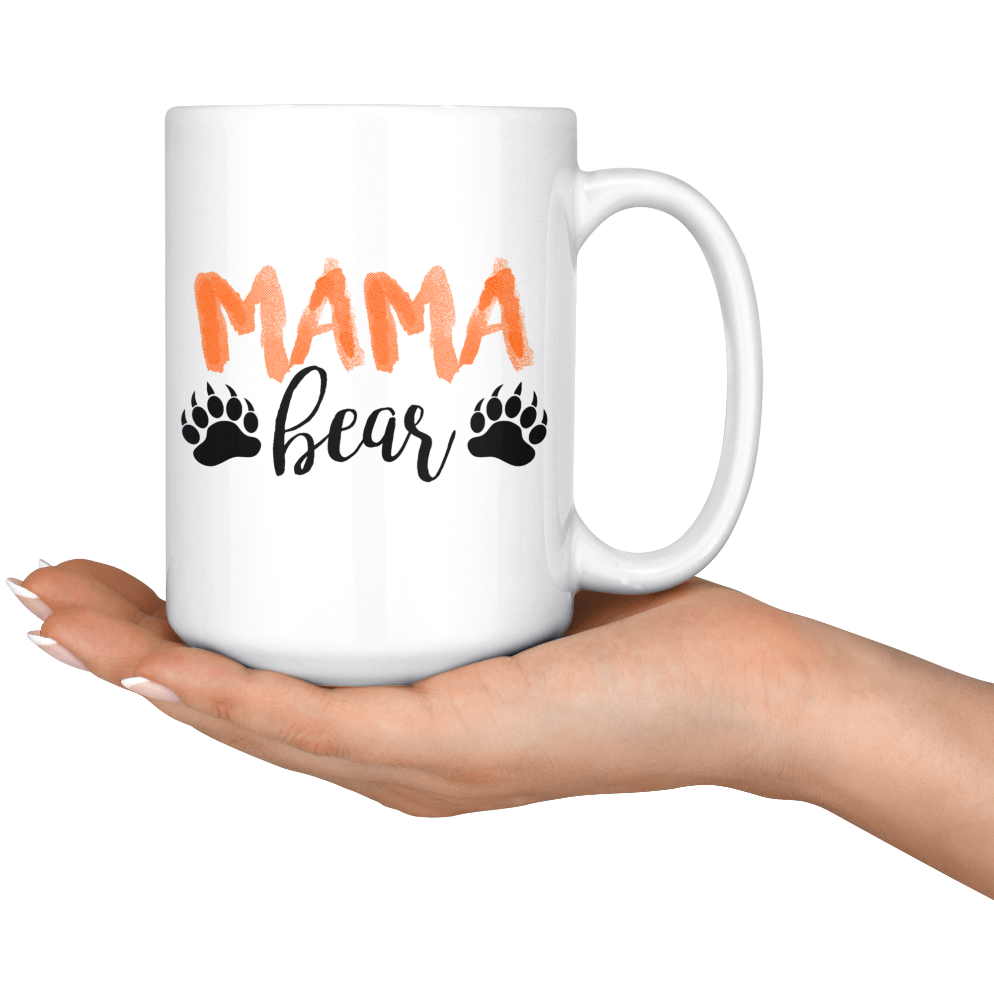 Mama Bear Coffee Mug Tea Cup | New Parent Gift Idea | Hot Chocolate Mug, Size: 15oz, White