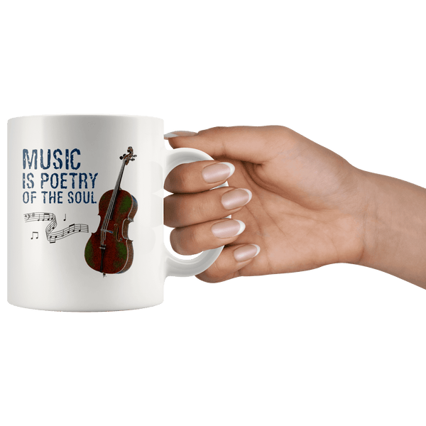 Music is Poetry of the Soul Cello Mug