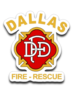Dallas Fire-Rescue Logo Decal  (roughly 2.75"x3")