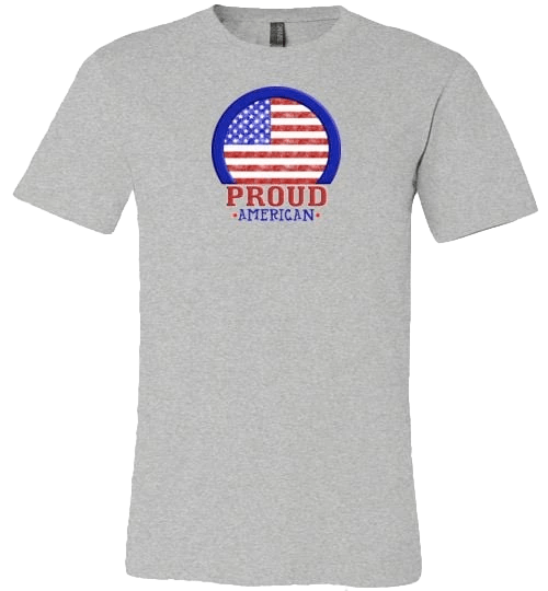 Proud American Shirt ~ Short-Sleeve (Adult & Youth) Athletic Heather / XS