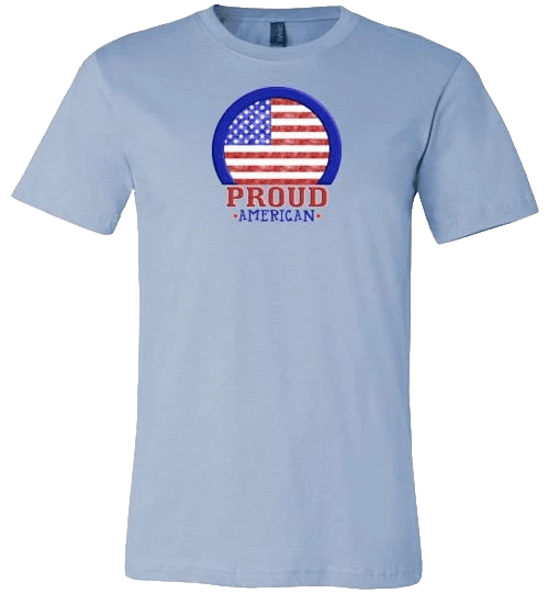 Proud American Shirt ~ Short-Sleeve (Adult & Youth) Baby Blue / XS
