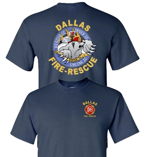 Dallas Fire Station 10 Polar Bear Logo t-Shirt Navy / S