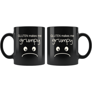 Gluten Makes Me Grumpy 11 0z Black Mug 11 oz Blk