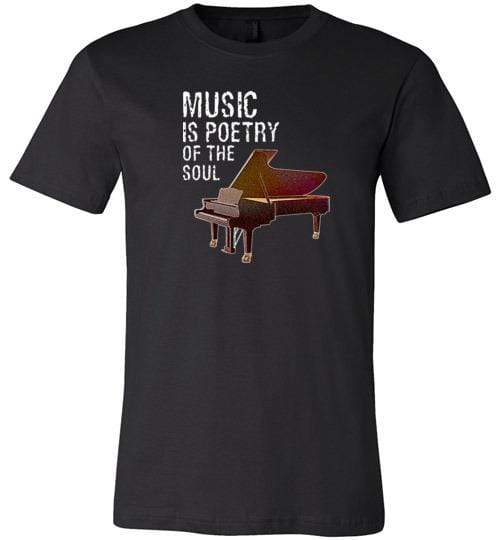 Music is Poetry Piano Shirt ~ Short-Sleeve Shirt for Youth & Adult Black / XS