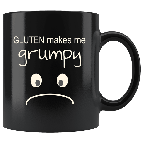 Gluten Makes Me Grumpy 11 0z Black Mug 11 oz Blk