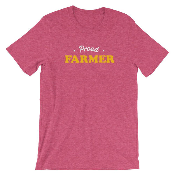 Vintage Proud Farmer Short-Sleeve Shirt for Men & Women (Adult) Heather Raspberry / S
