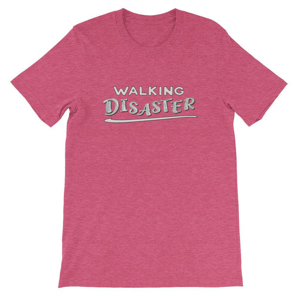 Walking Disaster Funny Short-Sleeve Shirt for Men & Women (Adult) Heather Raspberry / S