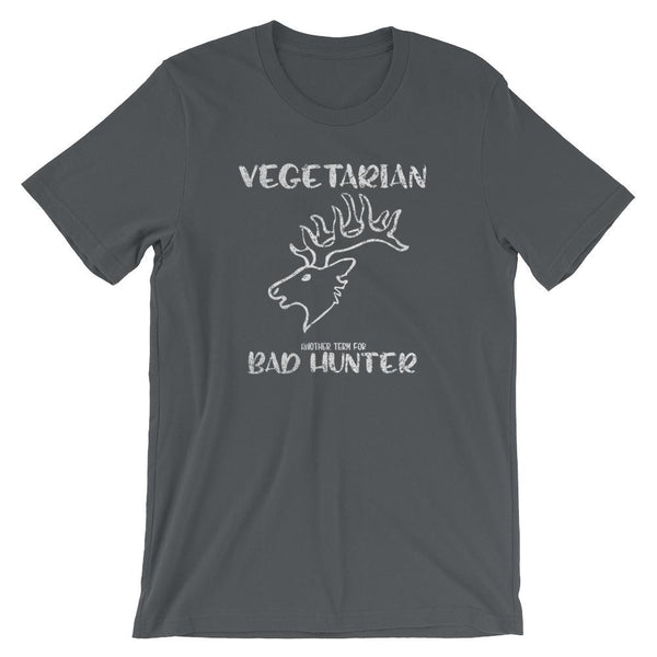 Vegetarian Another Term for Bad Hunter Short-Sleeve Shirt for Men & Women (Adult) Asphalt / S