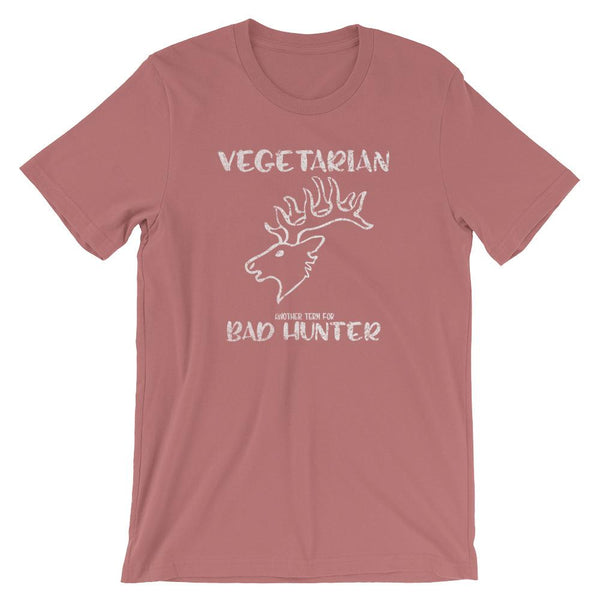 Vegetarian Another Term for Bad Hunter Short-Sleeve Shirt for Men & Women (Adult) Mauve / S