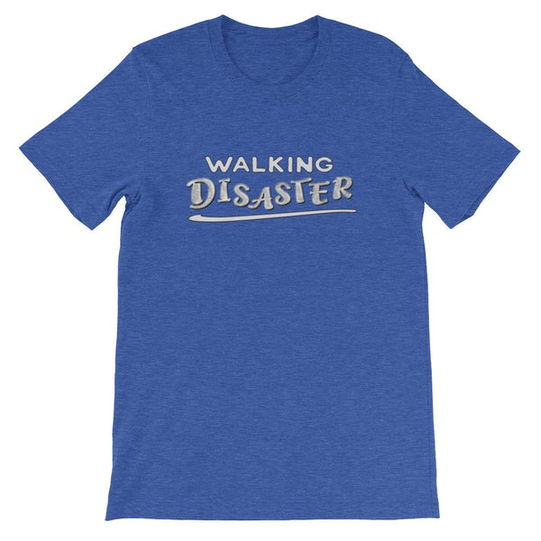 Walking Disaster Funny Short-Sleeve Shirt for Men & Women (Adult) Heather True Royal / S