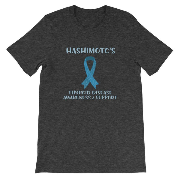 Hashimotos Disease Awareness Shirt for Men & Women - Short-Sleeve (Adult) Dark Grey Heather / S