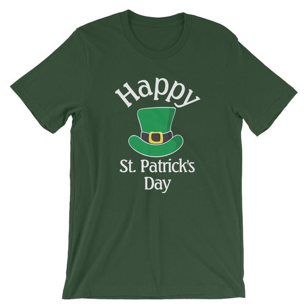 Happy St. Patrick's Day Short-Sleeve Shirt for Men & Women (Adult) Forest / S