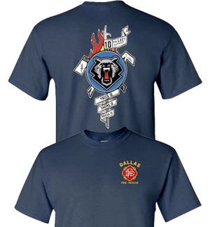 Dallas Fire-Rescue Station 10 Official Logo t-Shirt Navy / S
