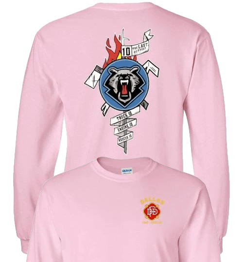Dallas Fire-Rescue Station 10 Official Logo t-Shirt Light Pink / S