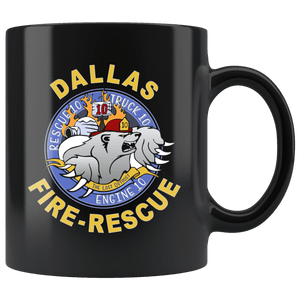 Dallas Fire Station 10 Black Mug ~ 11 oz. Blk 11oz