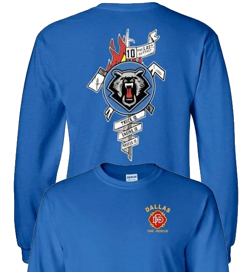 Dallas Fire-Rescue Station 10 Official Logo t-Shirt Royal Blue / S