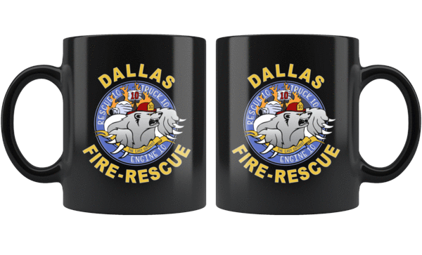 Dallas Fire Station 10 Black Mug ~ 11 oz. Blk 11oz
