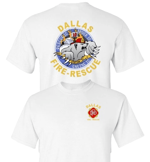 Dallas Fire Station 10 Polar Bear Logo t-Shirt White / S